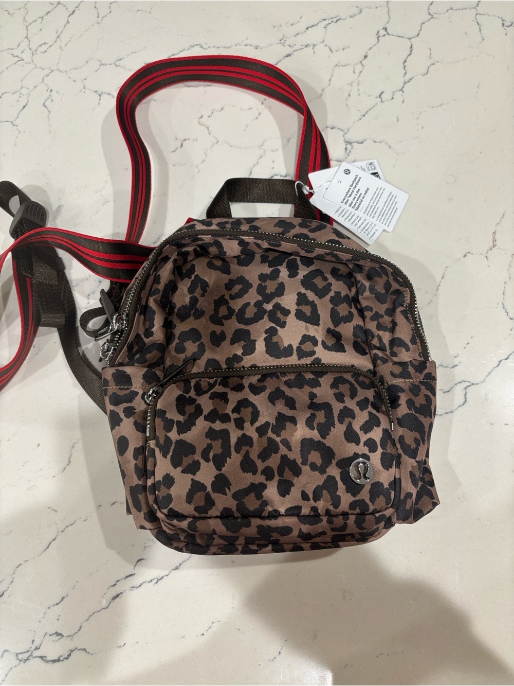 lululemon Everywhere Backpack Mini 4L Leopard Red-Striped Straps!! Viral 🔥 NWT